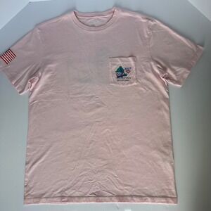 Vineyard Vines Mens Medium Kentucky Derby 2017 Poc T-Shirt USA Flag spot o front